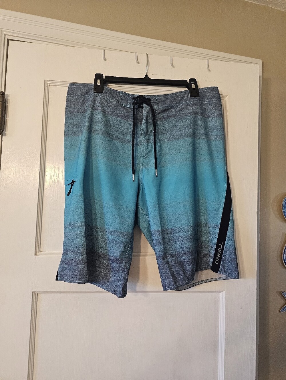 O'Neill Men's Teal And Gray Superfreak Fader Board Shorts